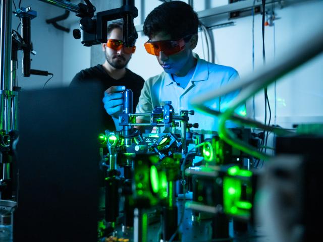 students in a physics lab