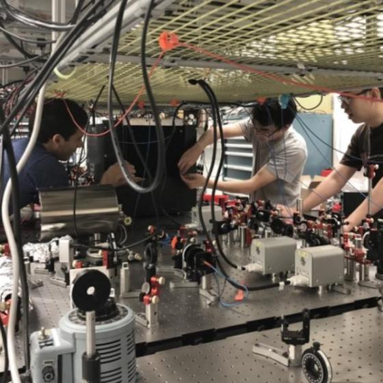students in a physics lab