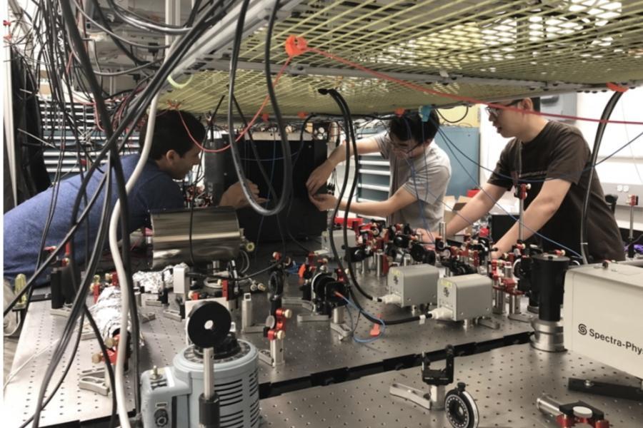 students in a physics lab