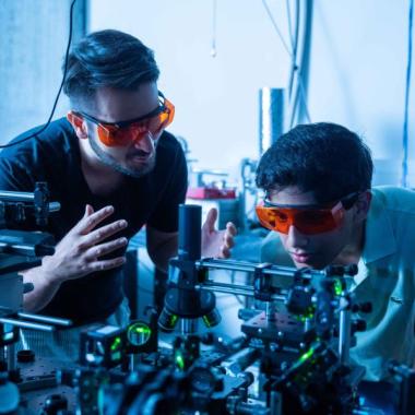 students in a physics lab